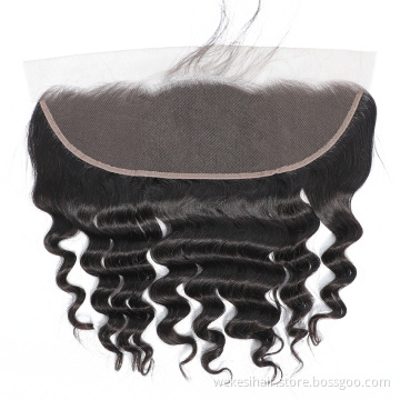 7A Garde 100% Malaysian Loose Wave Virgin Human Hair Weaving Weft And Silk Top Lace Closure With Baby Hair